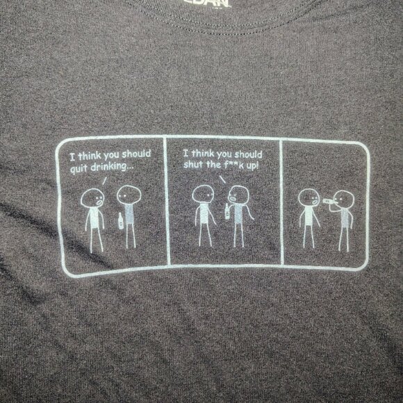 Harwigs T-Shirt Womens Size Medium Black White Funny Graphic Crewneck - Picture 4 of 11